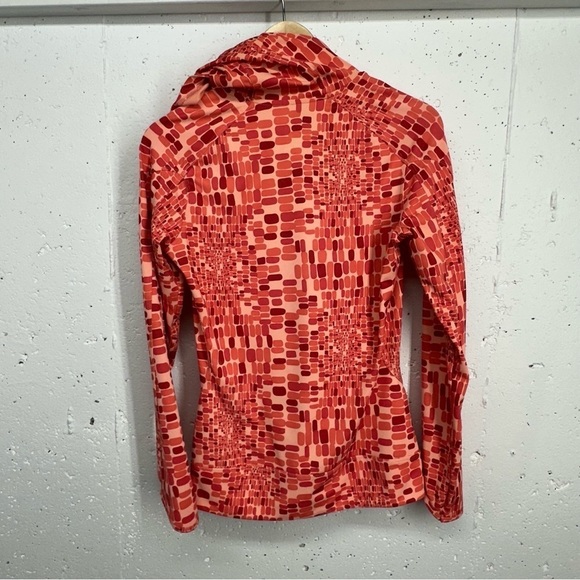 Merrell Women's size Small Orange Print Opti Wick Zip Up Hooded Jacket - Picture 6 of 11